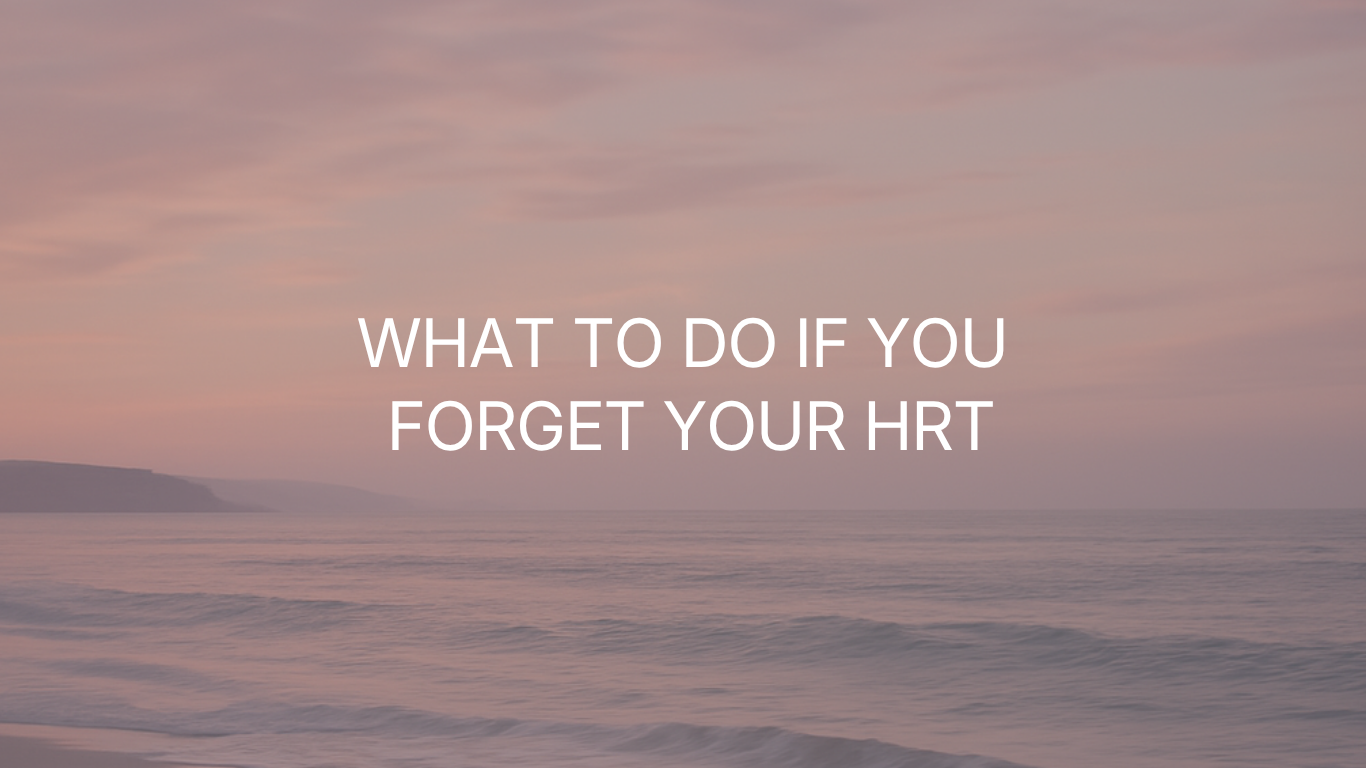 Journal header image with the title 'What to Do If You Forget Your HRT' over a calm coastal sunset promoting menopause and hormone replacement therapy guidance